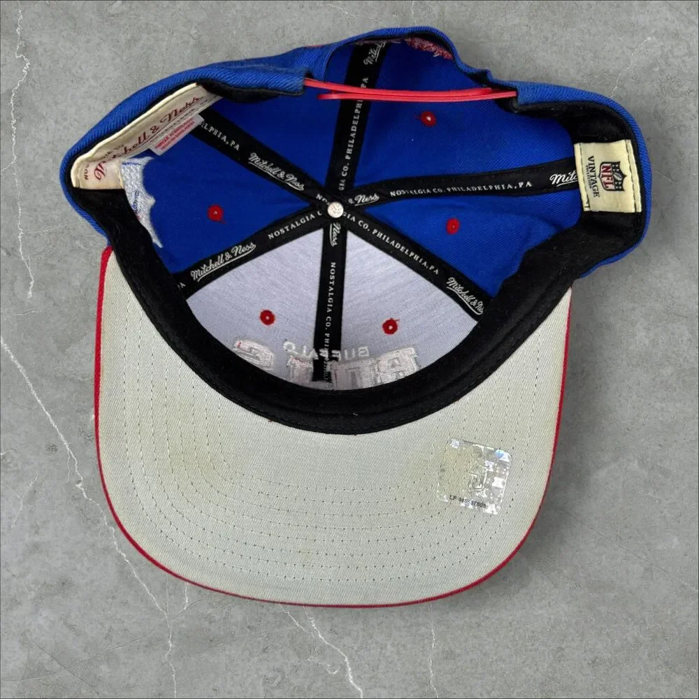 Mitchell & Ness Buffalo Bills Side Patch NFL Football Embroidered Snap Back Hat - Picture 5 of 7